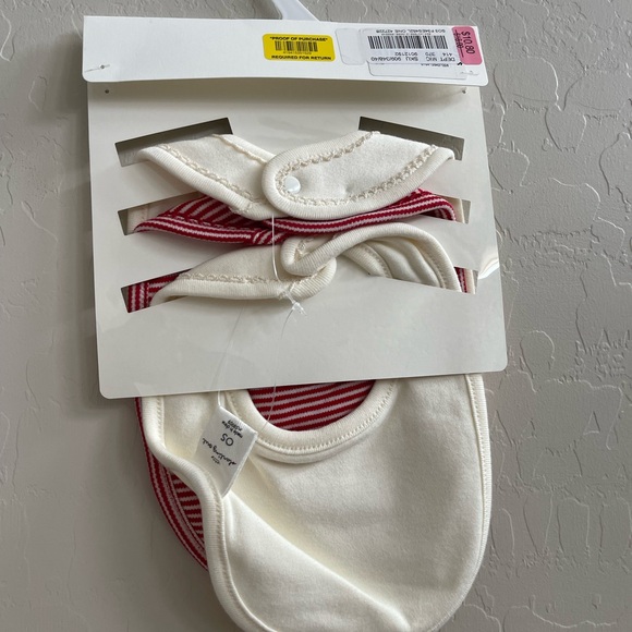 Starting Out Festive Christmas Tree Bib Set - Cream and Red - Picture 5 of 6